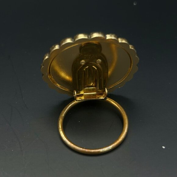 Vintage Western Germany Filigree Scarf Clip – Gold Tone Flower Design, 1960s - Picture 5 of 6